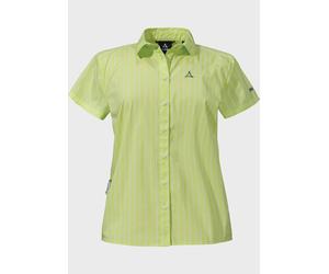 Outdoorbluse SCHÖFFEL "Blouse Hochalm SH L", Damen, Gr. 36, grün (6085, grün), Oberstoff : 62% Baumwolle, 34% Nylon, 4% Elasthan, Basic, V-Ausschnitt, Blusen Outdoorbluse (99258532-36)
