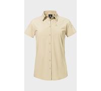 Outdoorbluse SCHÖFFEL "Blouse Style Dooser WMN", Damen, Gr. 40, 4105, beige, Oberstoff: 85% Polyester, 15% Elasthan, Basic, V-Ausschnitt, Blusen (97747849-40) 4105, beige