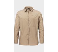 Outdoorbluse SCHÖFFEL "Blouse Style Maghera WMN", Damen, Gr. 42, 4705, beige, Oberstoff: 100% Polyester; Futter Passe: 100% Polyester, bequem, V-Ausschnitt, Blusen (10319209-42) 4705, beige