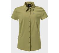 Outdoorbluse SCHÖFFEL "Hiking Blouse Style Dooser WMS", Damen, Gr. 40, grün (4605, grün), Oberstoff: 85% Polyester 15% Elasthan, Basic, V-Ausschnitt, Blusen Outdoorbluse (34201834-40)
