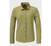 Outdoorbluse SCHÖFFEL "Hiking Blouse Style Dunajec WMS", Damen, Gr. 36, grün (4605, grün), Oberstoff: 85% Polyester 15% Elasthan, Basic, V-Ausschnitt, Blusen (52256302-36) 4605, grün