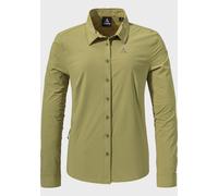 Outdoorbluse SCHÖFFEL "Hiking Blouse Style Dunajec WMS", Damen, Gr. 44, 4605, grün, Oberstoff: 85% Polyester 15% Elasthan, Basic, V-Ausschnitt, Blusen Outdoorbluse (52256302-44)