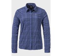 Outdoorbluse SCHÖFFEL "Hiking Blouse Style Dynkur WMS", Damen, Gr. 40, blau (8505, blau), Oberstoff: 81% Polyester 14% Nylon 5% Elasthan, Basic, V-Ausschnitt, Blusen Outdoorbluse (77820520-40)