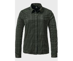 Outdoorbluse SCHÖFFEL "Hiking Blouse Style Yekuro WMS", Damen, Gr. 36, grün (6965, grün), Oberstoff: 81% Polyester, 14% Nylon, 5% Elasthan, Basic, V-Ausschnitt, Blusen (79317743-36) 6965, grün
