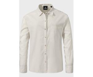 Outdoorbluse SCHÖFFEL "Urban Blouse Style Chanduy WMS", Damen, Gr. 44, beige (9040, natur), Oberstoff: 73% Baumwolle 27% Hanf, bequem, V-Ausschnitt, Blusen (13374956-44) 9040, natur