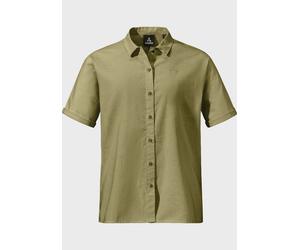 Outdoorbluse SCHÖFFEL "Urban Blouse Style Kalmen WMS", Damen, Gr. 44, grün (4605, grün), Oberstoff: 73% Baumwolle 27% Hanf, bequem, V-Ausschnitt, Blusen (95078719-44) 4605, grün