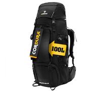outdoorer Schwarzer Reiserucksack Atlantis - großer Trekkingrucksack in Schwarz, 100% Cordura, Backpacker-Rucksack mit Frontzugriff für Reisen, 100 l