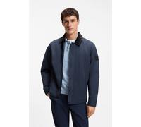 Outdoorhemd BOSS ORANGE "Leldon-zip", Herren, Gr. XXL (45/46), N-Gr, open blau464, Web, Obermaterial: 100% Polyamid, unifarben, oversize normal, Rundhals, 1-Knopf-Manschette, Hemden, Oversize Fit, kon