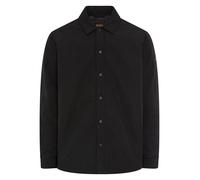 Outdoorhemd BOSS ORANGE "Locky 2", Herren, Gr. XL (43/44), N-Gr, schwarz (schwarz001), Web, Obermaterial: 58% Polyamid, 42% Polyester, unifarben, oversize normal, Rundhals, Manschette mit Druckknopf,m
