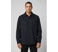 Outdoorhemd BOSS ORANGE "Locky", Gr. 3XL, N-Gr, dunkelblau404, Web, Obermaterial: 50% Wolle, 50% Polyester, meliert, oversize hüftbedeckend, Rundhals, 1-Knopf-Manschette, Hemden, oversize fit, meliert