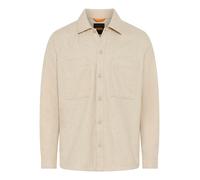 Outdoorhemd BOSS ORANGE "Locky", Herren, Gr. XXL, N-Gr, light beige271, Web, Obermaterial: 50% Wolle, 50% Polyester, meliert, oversize hüftbedeckend, Rundhals, 1-Knopf-Manschette, Hemden, oversize fit