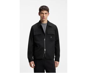 Outdoorhemd HUGO "Elack", Herren, Gr. L (41/42), N-Gr, schwarz001, Web, Obermaterial: 100% Polyester, unifarben, oversize taillenbedeckt, Rundhals, Manschette, Hemden, Oversize Fit, kürzer geschnitten