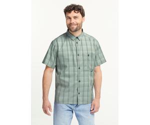 Outdoorhemd JACK WOLFSKIN "HOT TRAIL SHIRT M", Herren, Gr. XXXL (60), Normalgrößen, check, sagopalm, Obermaterial: 100% BAUMWOLLE, Hemden (12672206-XXXL) check, sagopalm
