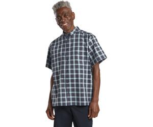Outdoorhemd JACK WOLFSKIN "PLANALTO SHIRT M", Herren, Gr. L, N-Gr, check schwarz n, Single Jersey, Obermaterial: 100% Baumwolle, Hemden (12087118-L) check schwarz n