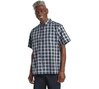Outdoorhemd JACK WOLFSKIN "PLANALTO SHIRT M", Herren, Gr. M, N-Gr, check schwarz n, Single Jersey, Obermaterial: 100% Baumwolle, Hemden (12087118-M) check schwarz n