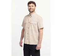 Outdoorhemd JACK WOLFSKIN "WILD NEP SHIRT M", Herren, Gr. S (48), Normalgrößen, oyster, Obermaterial: 97% BAUMWOLLE, 3% SONSTIGE FASERN, Hemden (53250260-S) oyster