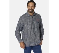 Outdoorhemd JAN VANDERSTORM "Outdoorhemd KERLIN", Herren, Gr. 3XL, weit, blau (dunkelblau gemustert), Obermaterial: 100% Baumwolle CO., Hemden (53970831-XXXL) dunkelblau gemustert