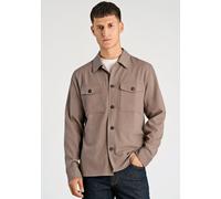 Outdoorhemd JUNK DE LUXE "Hemdjacke Relaxed Fit", Herren, Gr. L, Normalgrößen, braun (deep sand mel), Obermaterial: 65% Polyester, 31% Viskose, 4% Elasthan, Hemden (82737365-L) deep sand mel