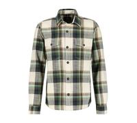 Outdoorhemd LERROS "LERROS Karierte Hemdjacke", Damen, Gr. 5XL, extraweit, weiß (fog weiß), 100% Baumwolle, Hemden (72268030-5XL) fog weiß