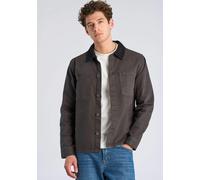 Outdoorhemd LINDBERGH "Hemdjacke Modern Fit, Cropped", Herren, Gr. M, Normalgrößen, grau (ink grau), Obermaterial: 100% Baumwolle, Hemden (61747561-M) ink grau