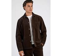 Outdoorhemd LINDBERGH "Hemdjacke Modern Fit", Herren, Gr. XL, Normalgrößen, braun (dk braun), Obermaterial: 98% Baumwolle, 2% Elasthan, Hemden (66847428-XL) dk braun