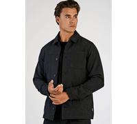 Outdoorhemd LINDBERGH "Hemdjacke Relaxed Fit", Herren, Gr. L, Normalgrößen, schwarz mel, Obermaterial: 56% Polyester, 40% Wolle, 4% Elasthan. Futter: 55% Polyester, 45% Viskose, Hemden (11678268-L) sc