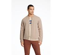 Outdoorhemd LINDBERGH "Hemdjacke Slim Fit", Herren, Gr. M, Normalgrößen, beige (sand mix), Obermaterial: 75% Polyester, 22% Viskose, 3% Elasthan. Futter: 95% Polyester, 5% Elasthan, Hemden (66788944-M