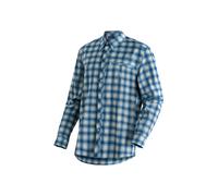 Outdoorhemd MAIER SPORTS "Kasen L/S M", Herren, Gr. 52, Normalgrößen, blau, 97% Polyester, 3% Elasthan, Hemden, Herren Hemd, langarm Karohemd für Outdoor und Freizeit (90379936-52) blau