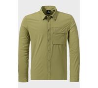 Outdoorhemd SCHÖFFEL "Hiking Shirt Style Dunajec MNS", Herren, Gr. 50, Normalgrößen, grün (4605, grün), Oberstoff: 85% Polyester 15% Elasthan, V-Ausschnitt, Hemden (98821323-50) 4605, grün