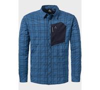 Outdoorhemd SCHÖFFEL "Hiking Shirt Style Dynkur MNS", Herren, Gr. 54, Normalgrößen, blau (8405, blau), Oberstoff: 100% Polyester Oberstoff: 81% Polyester 14% Nylon 5% Elasthan, V-Ausschnitt, Hemden (2