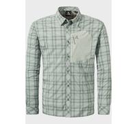 Outdoorhemd SCHÖFFEL "Hiking Shirt Style Dynkur MNS", Herren, Gr. 56, Normalgrößen, grau (9205, grau), Oberstoff: 100% Polyester Oberstoff: 81% Polyester 14% Nylon 5% Elasthan, V-Ausschnitt, Hemden Ou