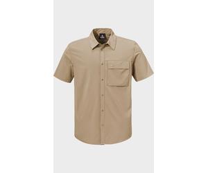 Outdoorhemd SCHÖFFEL "Shirt Style Dooser MEN", Herren, Gr. 52, Normalgrößen, 4705, beige, Oberstoff: 85% Polyester, 15% Elasthan, V-Ausschnitt, Hemden (45473727-52) 4705, beige
