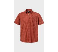 Outdoorhemd SCHÖFFEL "Shirt Style Frolya MEN", Herren, Gr. 56, Normalgrößen, rot (5590, rot), Oberstoff: 81% Polyester, 14% Nylon, 5% Elasthan, V-Ausschnitt, Hemden (56837338-56) 5590, rot