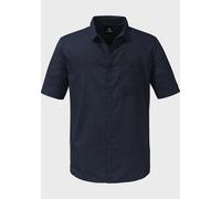 Outdoorhemd SCHÖFFEL "Shirt Triest M", Herren, Gr. 48, Normalgrößen, blau (8820, blau), Oberstoff : 69% Baumwolle 25% Nylon 6% Hanf, V-Ausschnitt, Hemden (84218129-48) 8820, blau