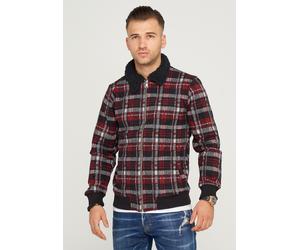 Outdoorjacke 2Y PREMIUM "LIJAN", Herren, Gr. XL, rot, 50% Baumwolle, 45% Polyester, 5% Elasthan, kariert, kurz, Jacken Outdoorjacke, mit Teddyfell-Kragen (54948156-XL) rot