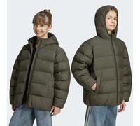 Outdoorjacke ADIDAS ORIGINALS "REGULAR PUFFER", Jungen, Gr. 164, grün (night cargo), Obermaterial: 100% Polyester, Jacken Outdoorjacke, Outdoorjacke für Kinder, mit Kapuze, in Puffer-Ausführung (37978