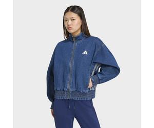 Outdoorjacke ADIDAS SPORTSWEAR "STADIUM, LOCKERE PASSFORM, VERWASCHENE OPTIK", Damen, Gr. XXL, blau (preloved ink), Obermaterial: 100% Baumwolle, Jacken Outdoorjacke, für Erwachsene, mit Baumwolle als