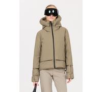 Outdoorjacke ATHLECIA "Heley", Damen, Gr. 42, stein, 80% Polyester, 20% Elasthan, unifarben, normal, hoch geschlossener Ausschnitt, Jacken Outdoorjacke, aus wasserabweisendem Primaloft (45917225-42) s