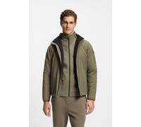 Outdoorjacke BOSS GREEN, Herren, Gr. XL, grün (schwarz beige257), Web, Obermaterial: 100% Polyamid, unifarben, regular fit normal, hoch geschlossener Ausschnitt, elastischer Bund, Jacken Outdoorjacke,
