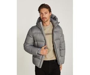 Outdoorjacke CALVIN KLEIN "HOODED QUILT PUFFER MW", Herren, Gr. 3XL, grau (moon mist), Web, Obermaterial: 100% Polyester. Futter: 100% Polyester. Wattierung: 100% Polyester, unifarben, regular fit, Ja