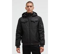 Camp David Herren Wattierter Blouson im Worker-Stil mit Kapuze Black, Xxxl