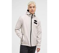 Outdoorjacke CAMP DAVID, Herren, Gr. S, silber, Softshell, Material: 94% Polyester, 6% Elasthan, Futter: 100% Polyester, bedruckt, bestickt, regular fit normal, eingesetzt Rippbündchen, Jacken Outdoor