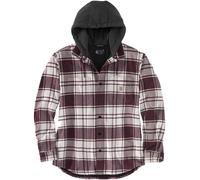 Outdoorjacke CARHARTT "Flannel, Fleece", Herren, Gr. XL, rot (bordeaux, bunt, kombi), Obermaterial: 50% Baumwolle CO. 50% Elasthan EL., Jacken Outdoorjacke (61721266-XL) bordeaux, bunt, kombi