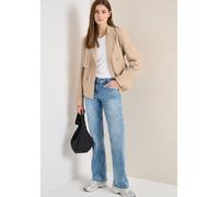 Outdoorjacke CECIL, Damen, Gr. L (42), crispy camel, Web, Obermaterial: 100% Baumwolle; Futter: 100% Polyester, unifarben, comfort fit normal, V-Ausschnitt, abgesteppt, Jacken Outdoorjacke, mit Revers