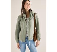 Outdoorjacke CECIL, Damen, Gr. XS (36), chlorella grün, Web, Obermaterial: 59% Baumwolle, 30% Polyester, 11% Polyamid; Futter: 100% Baumwolle, unifarben, comfort fit normal, ohne Ausschnitt, Bündchen,