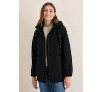 Outdoorjacke CECIL, Damen, Gr. XS (36), schwarz, Web, 68% Polyester, 32% Baumwolle, unifarben, normal normal, ohne Ausschnitt, abgesteppt, Jacken Outdoorjacke, mit Kapuze mit Tunnelzugband (87168531-X