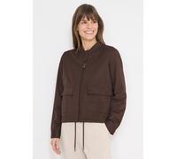 Outdoorjacke CECIL, Damen, Gr. XXL (46), braun (macchiato braun), Web, 56% Baumwolle, 44% Polyester, unifarben, comfort fit normal, Rundhals, Bündchen, Jacken Outdoorjacke, mit Stehkragen (88132239-XX