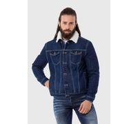 Outdoorjacke CIPO & BAXX "Jacke", Gr. L, blau, 100% Baumwolle, unifarben, regular fit normal, Jacken Outdoorjacke, mit Kunstpelz-Kragen (34172126-L) blau