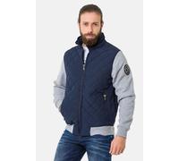 Outdoorjacke CIPO & BAXX "Jacke", Herren, Gr. L, blau (navyblau), Stoff, 70% Baumwolle, 30% Polyester, gemustert, regular fit normal, Manschette, Jacken Outdoorjacke, mit Sweatärmeln (56101931-L) navy
