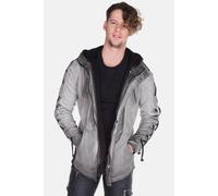 Outdoorjacke CIPO & BAXX "Jacke", Herren, Gr. L, grau (anthrazit), 100% Baumwolle, bedruckt, Basic, regular fit normal, Jacken Outdoorjacke, mit Rückendetail, CJ-183 (51082618-L) anthrazit